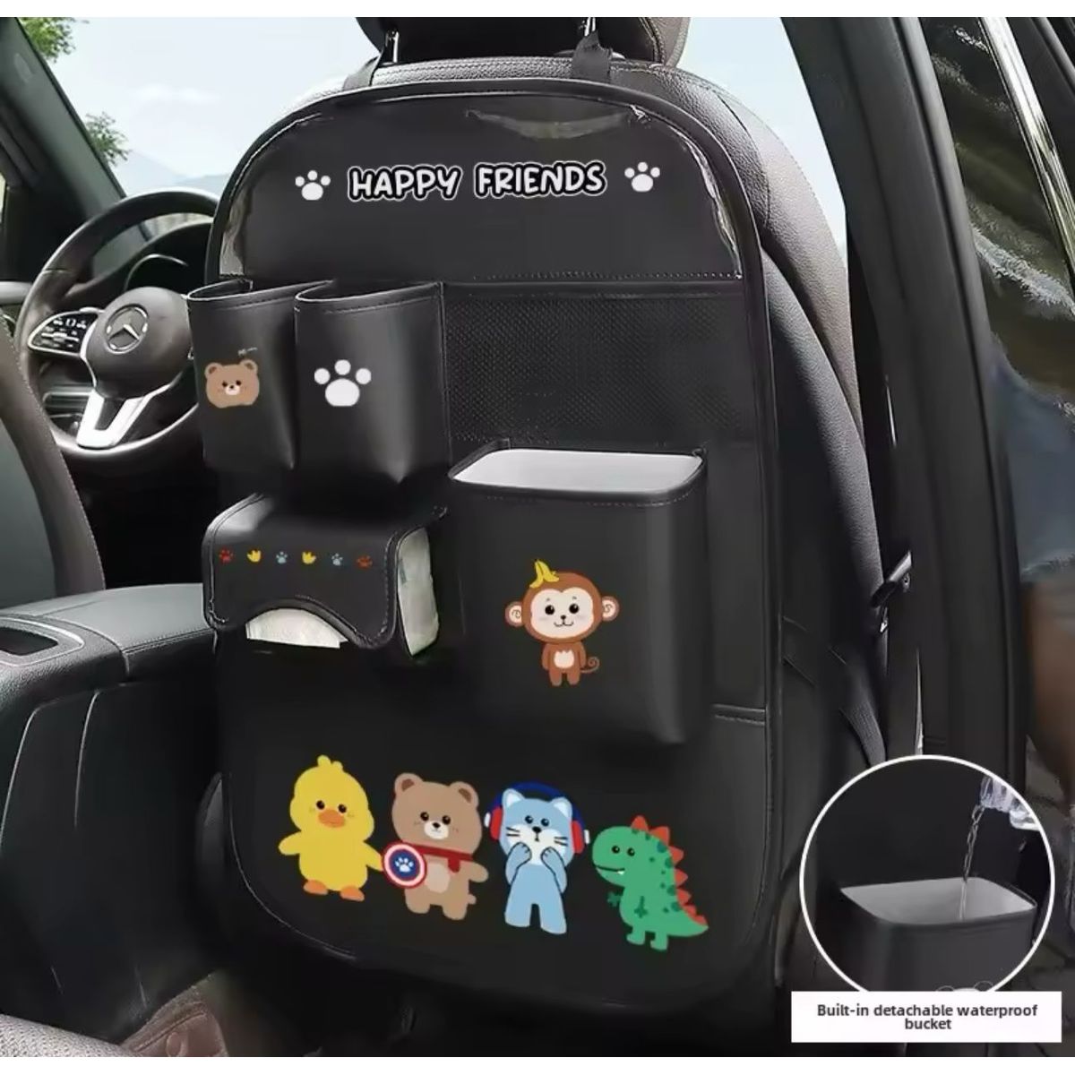 GENERICO - Organizador Para Respaldo Asiento Trasero De Auto Ecocuero