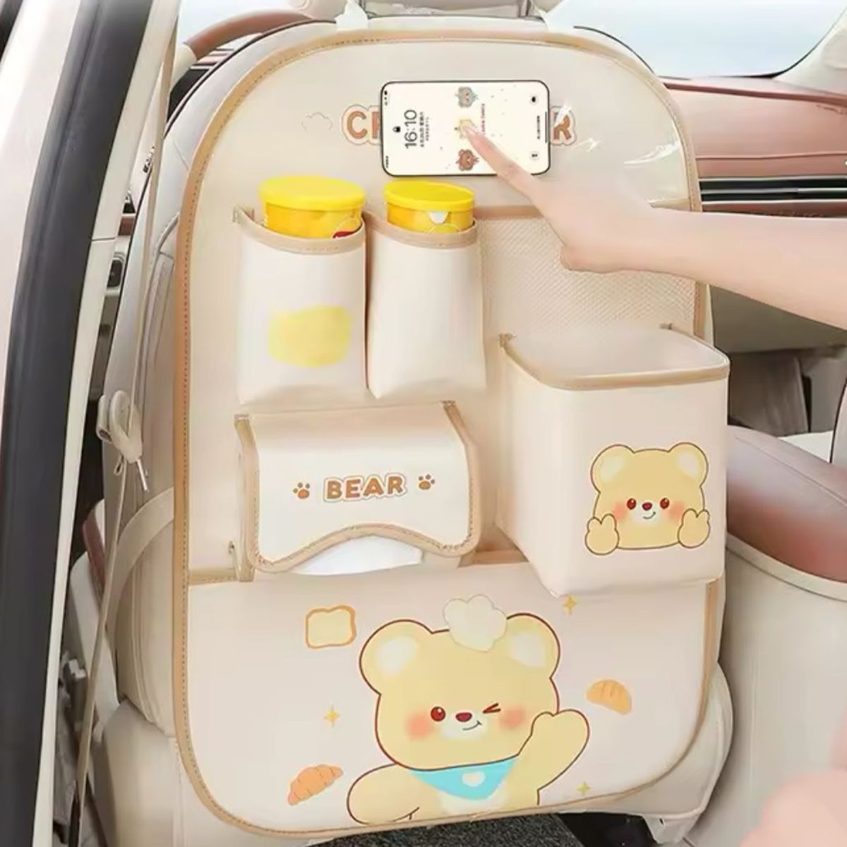 GENERICO - Organizador Para Respaldo Asiento Trasero De Auto Ecocuero