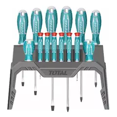 TOTAL TOOLS - Kit Set Juego Destornilladores 14 Piezas Total Tht250614