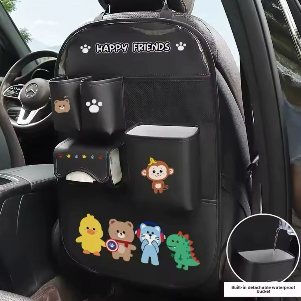 GENERICO - Organizador Para Respaldo Asiento Trasero De Auto Ecocuero