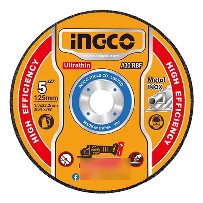 INGCO - Disco De Corte P/ Metal Acero Inoxidable 125mm 25 Und Ingco