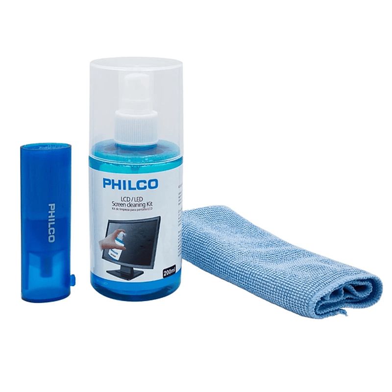 PHILCO - Kit Limpieza Philco 3 En 1, Spray + Cepillo, Paño Multiuso