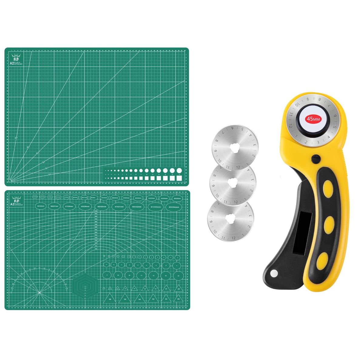 RD - Base Tapete Corte A2 45x60cm + Cutter Rotativo + 3 Cuchillas