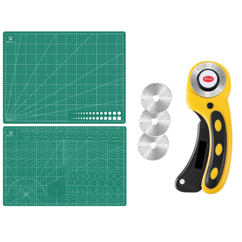 RD - Base Tapete Corte A2 45x60cm + Cutter Rotativo + 3 Cuchillas