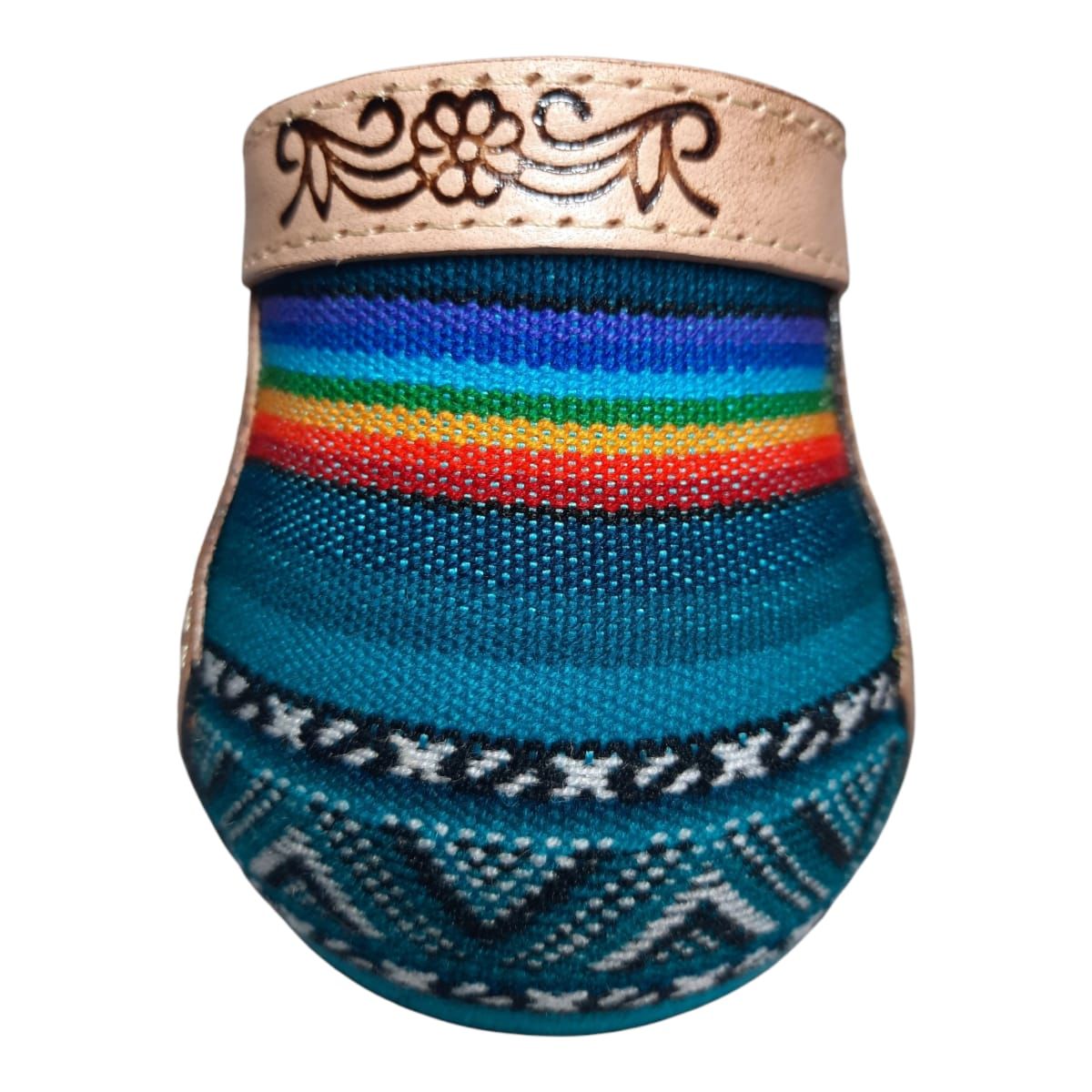 GENERICO - Mate Cerámica Con Aguayo Y Cuero Mediano + Bombilla