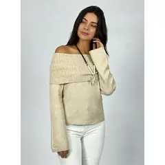 ENIGMATICA BOUTIQUE - Sweater Lana con hombros descubiertos - Negro - Único