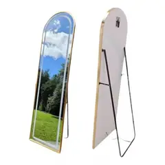 GENERICO - Espejo Con Luz Pedestal Marco Dorado Touch 160x50cm