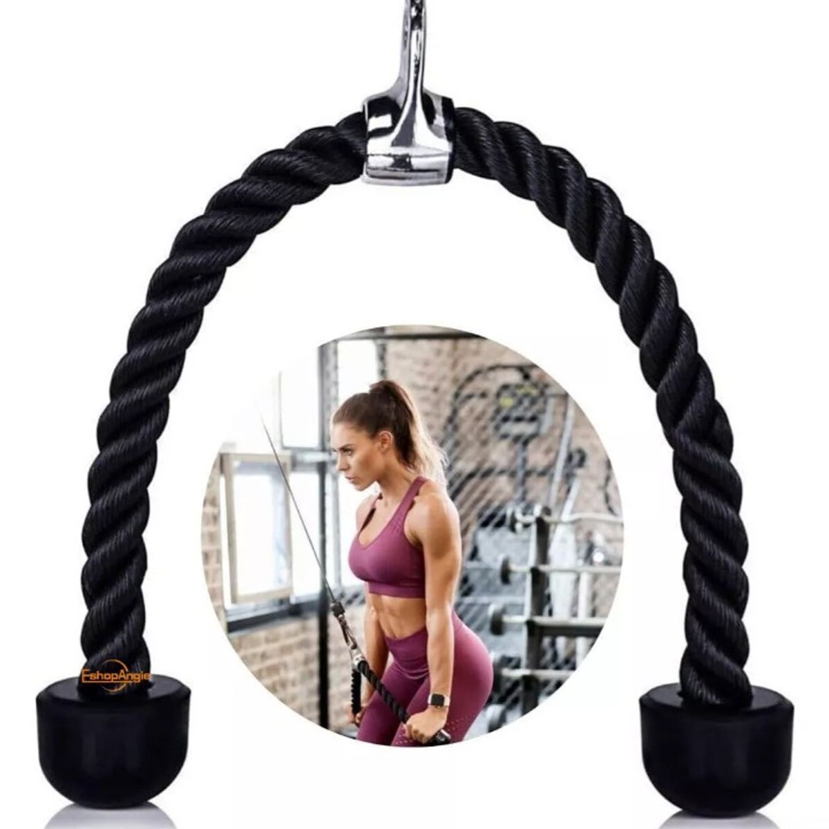 GENERICO - Cuerda Soga Para Tríceps Bíceps Polea Mancuernas Fitness Pro