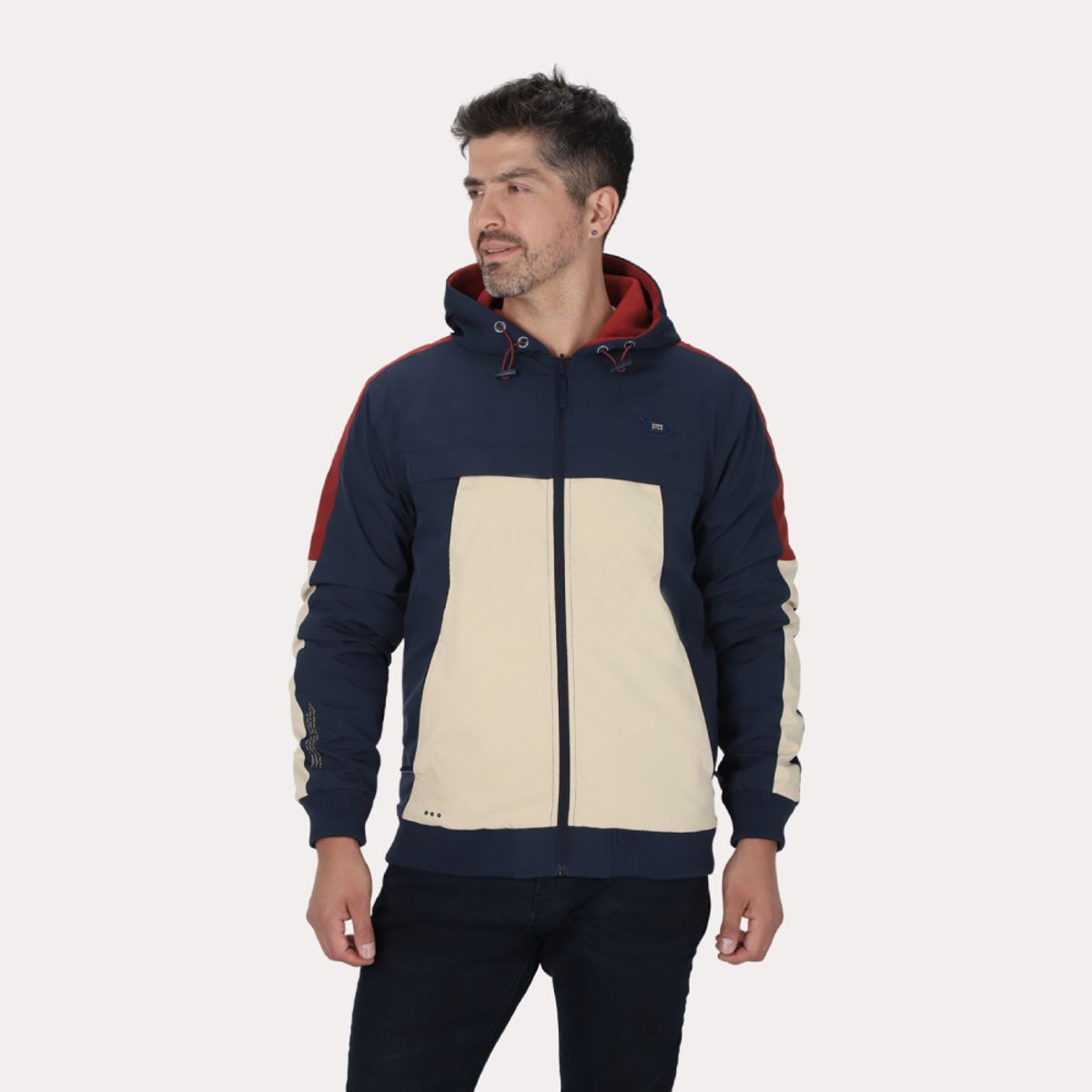 GANGSTER - Cortaviento Reversible Twist Azul Marino Gangster