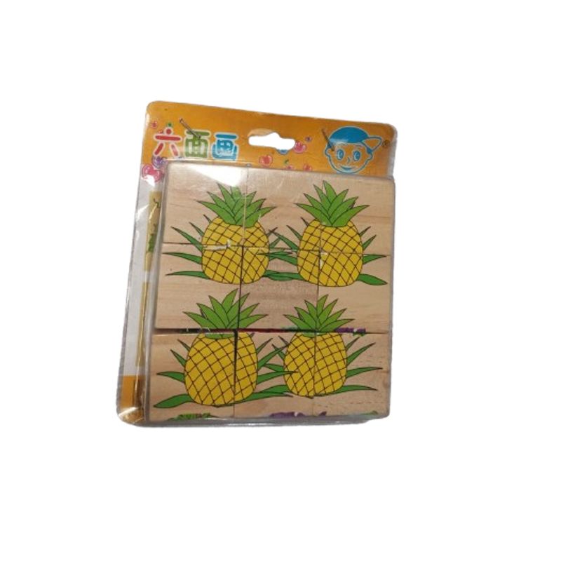 GENERICO - Juego cubo didácticos de madera 9 piezas 10.5 x 10.5cm