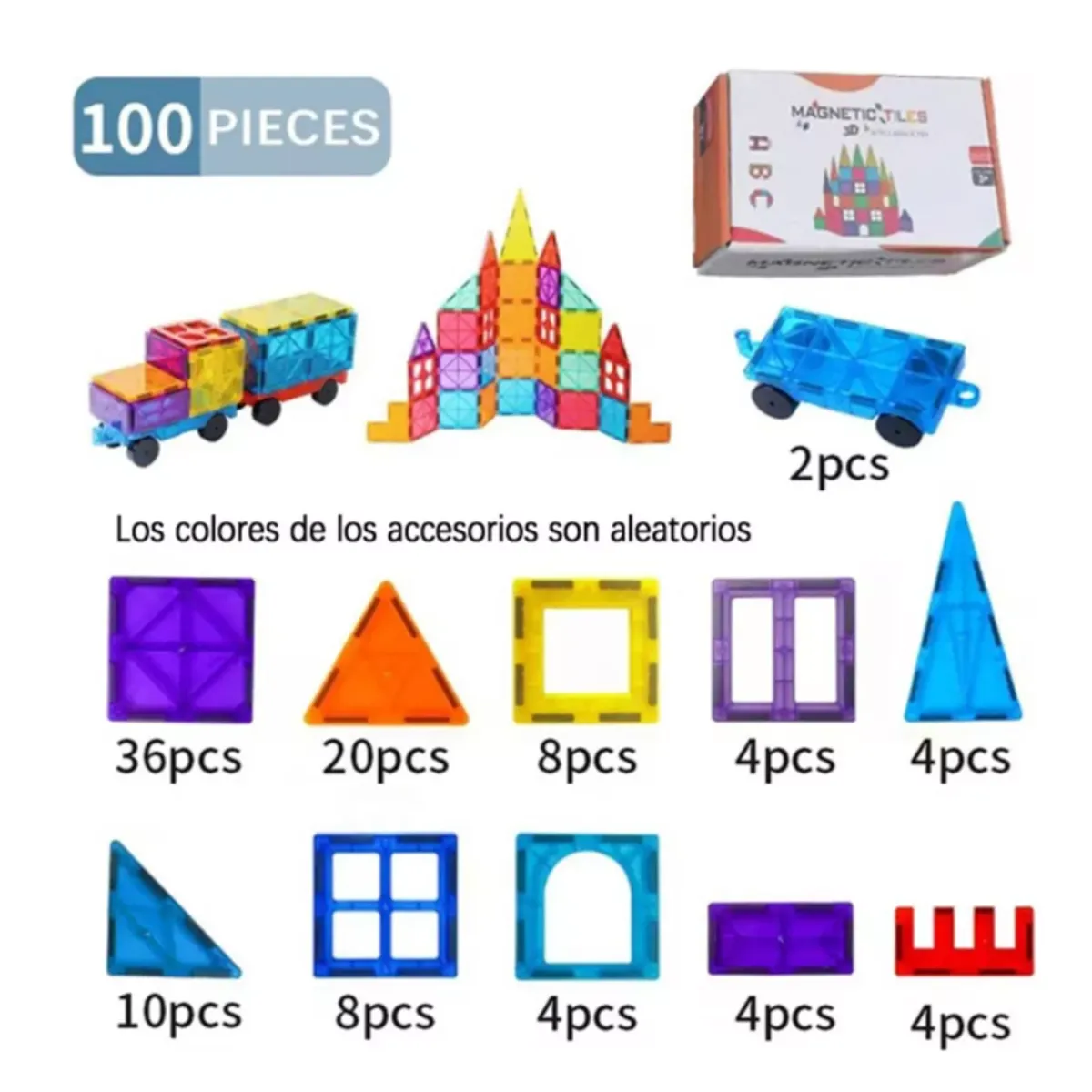 GENERICO - Imanes Juego Bloques Magnéticos De 100 Piezas 100 Imán