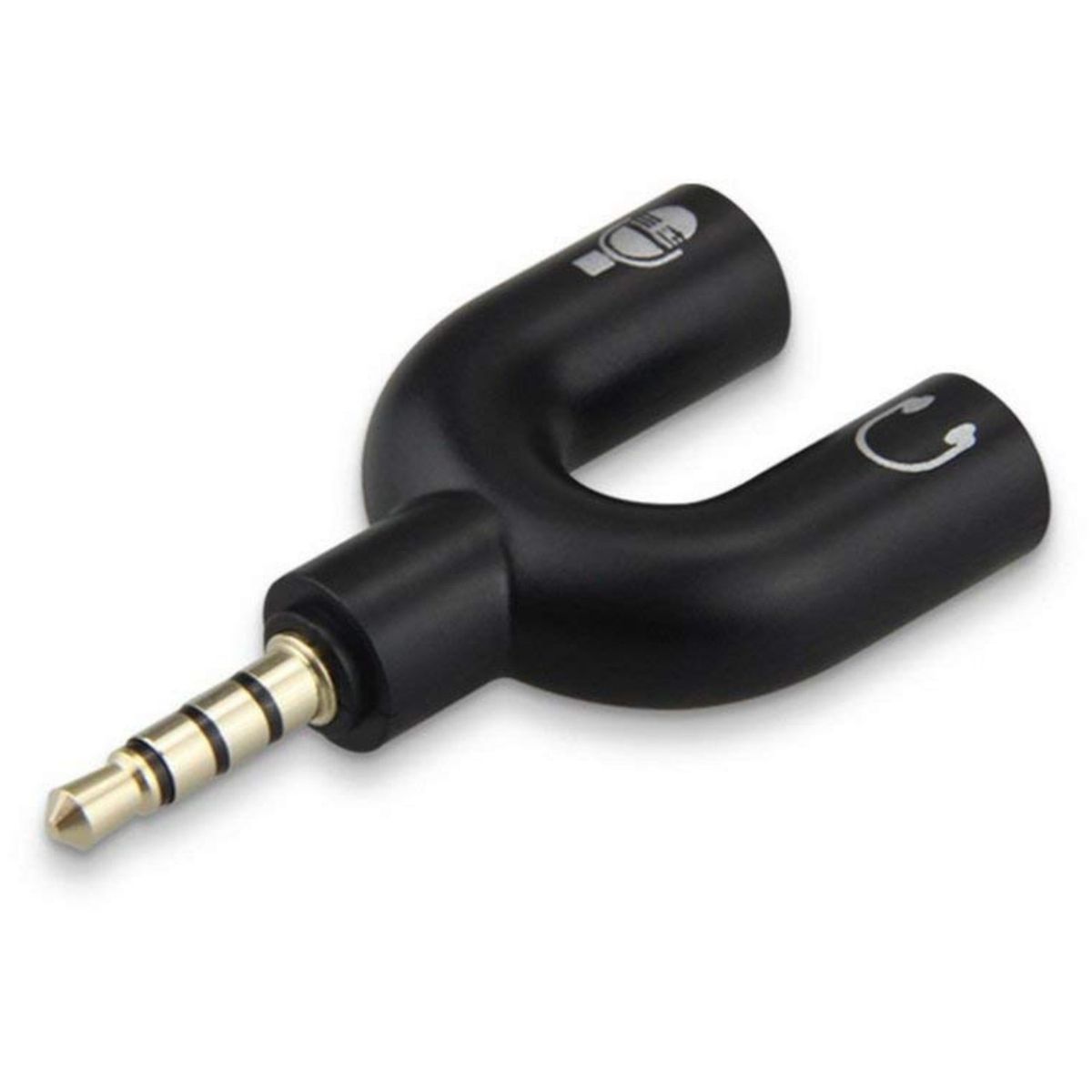 GENERICO - 3 Splitter Adaptador 35mm Audio Separa Microfono Audifono Pc Negro