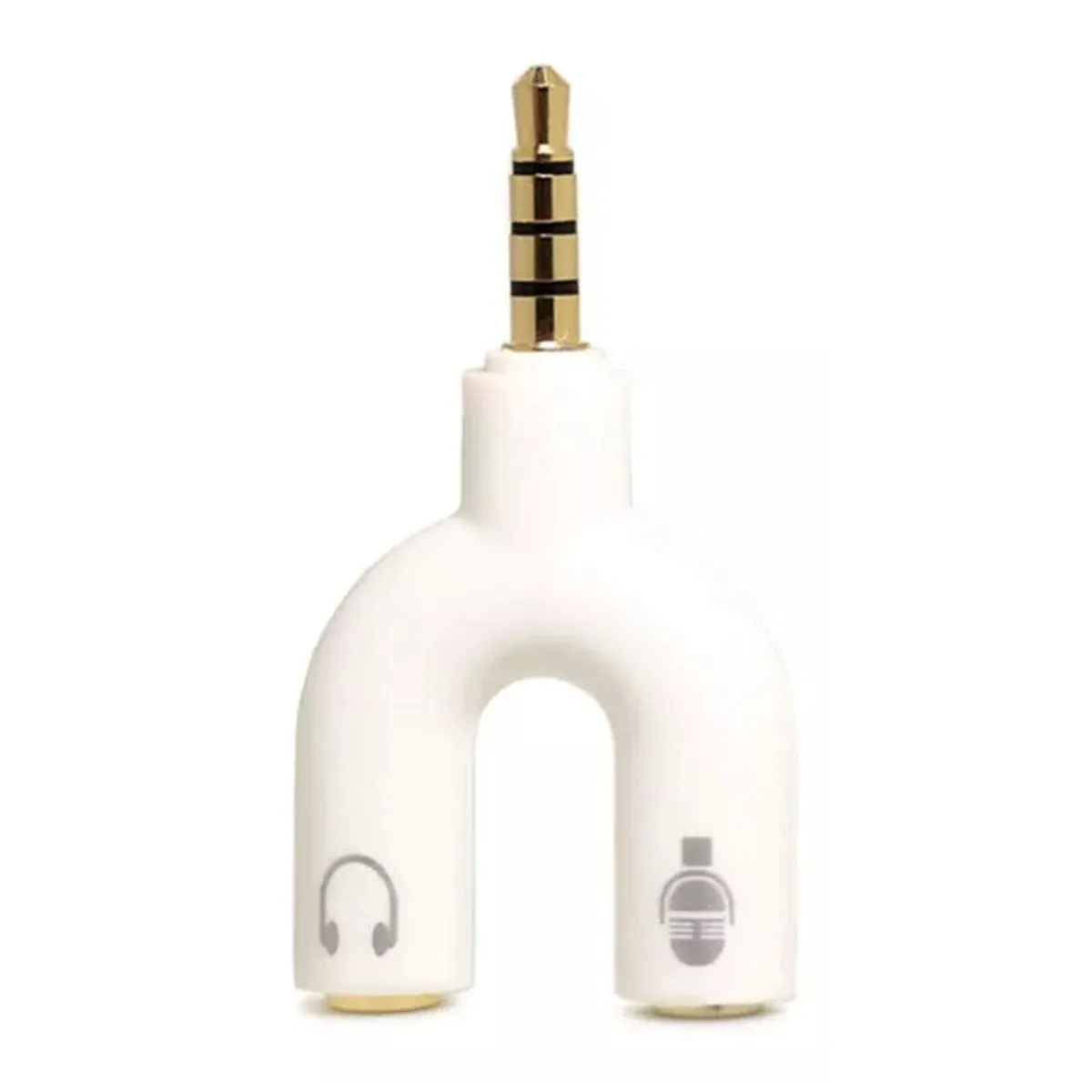 GENERICO - 3 Splitter Adaptador 35mm Audio Separa Microfono Audifono Pc Blanco