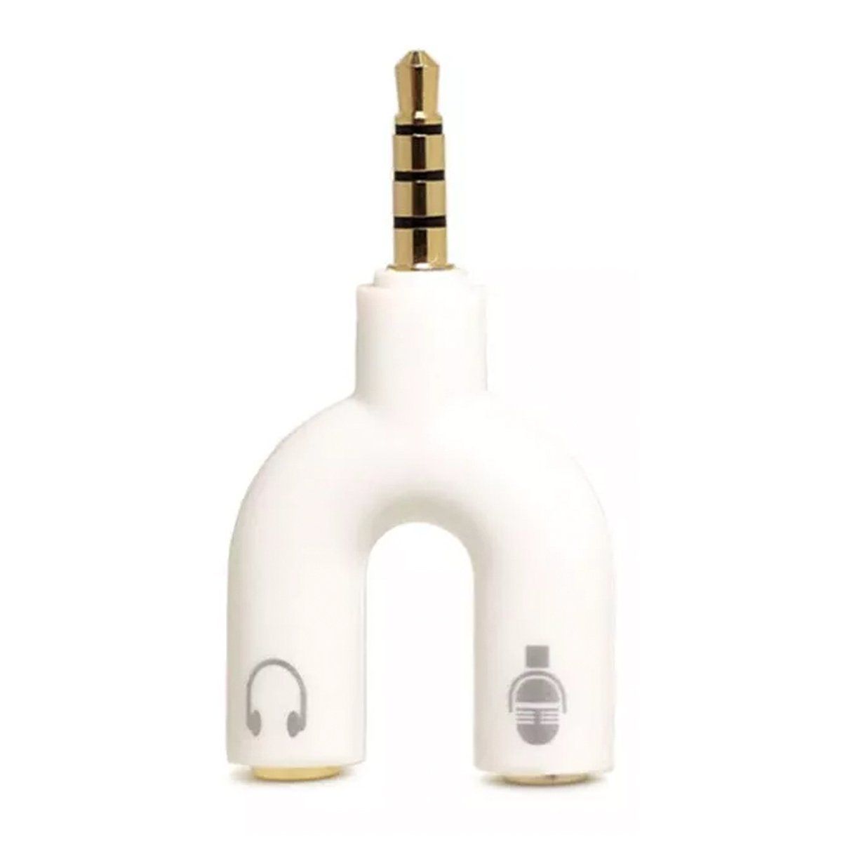 GENERICO - 3 Splitter Adaptador 35mm Audio Separa Microfono Audifono Pc Blanco