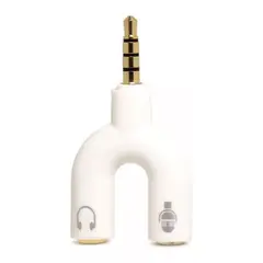 GENERICO - 3 Splitter Adaptador 35mm Audio Separa Microfono Audifono Pc Blanco