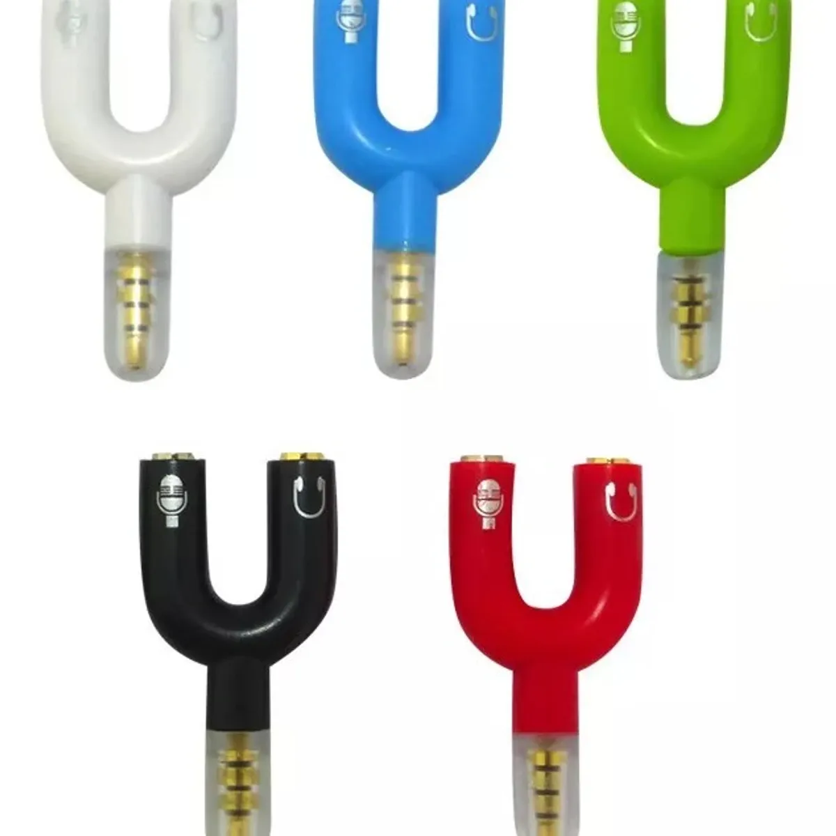 GENERICO - 3 Splitter Adaptador 35mm Audio Separa Microfono Audifono Pc Blanco