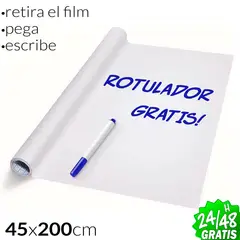 MOVI - PIZZARRA ADHESIVA BLANCA CON PLUMONES