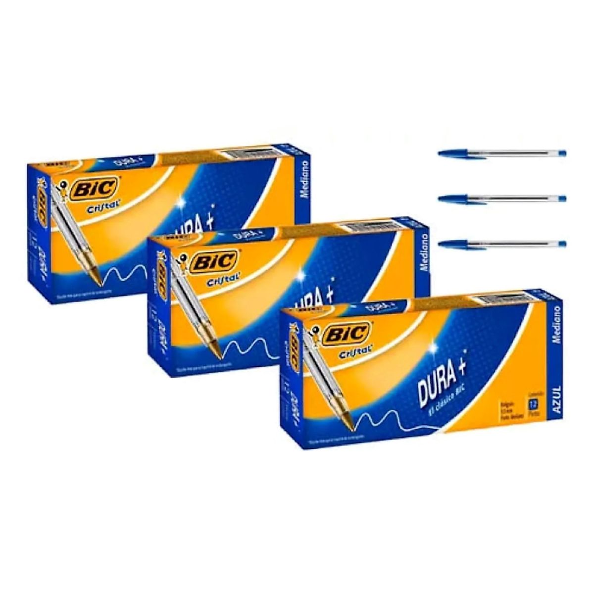 GENERICO - Bolígrafos BIC Cristal 1.0 mm Caja 12 Lápices Pasta Clásico