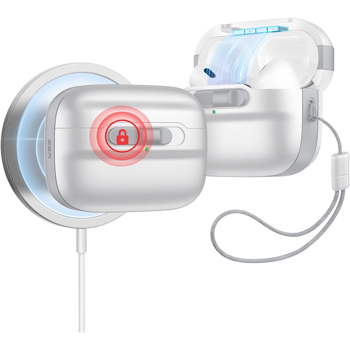 ESR - Carcasa Funda ESR Pulse Para AirPods Pro & Pro 2 Blanco