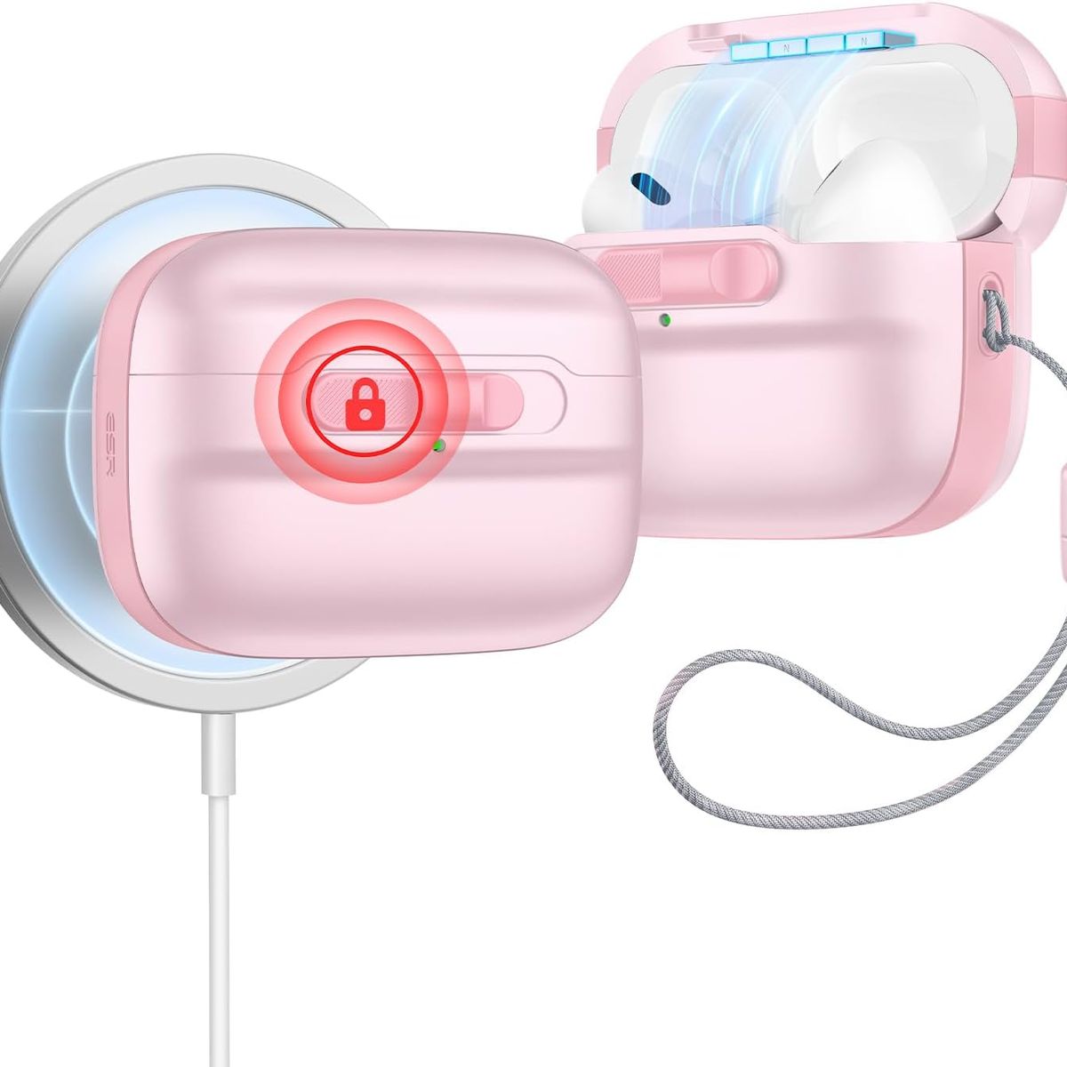 ESR - Carcasa Funda ESR Pulse Para AirPods Pro & Pro 2 Rosado