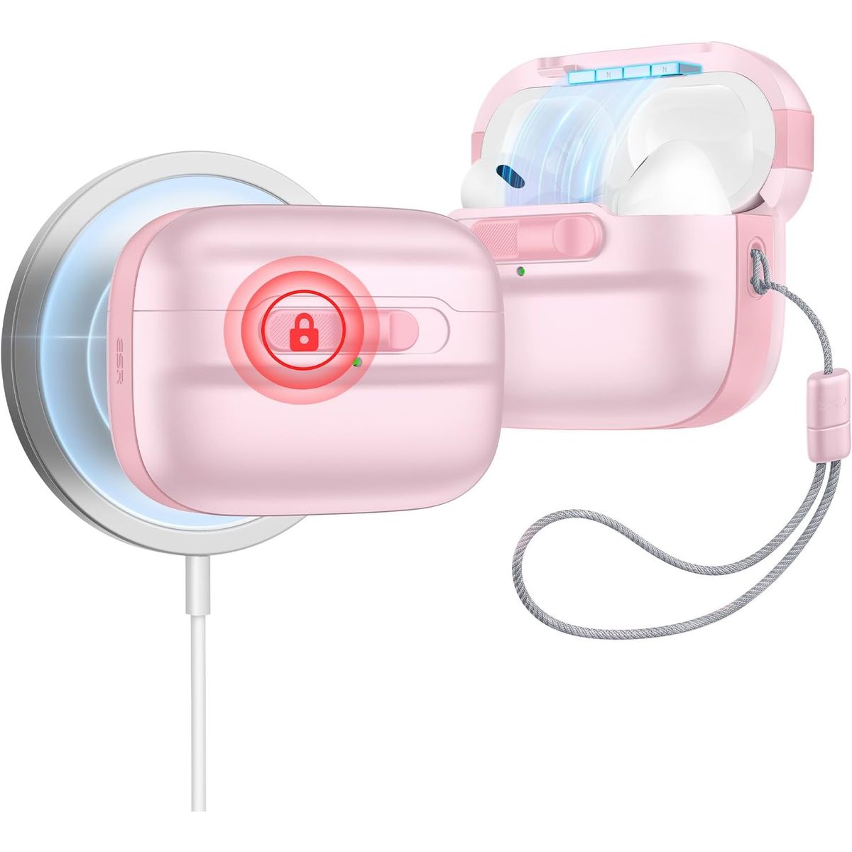 ESR - Carcasa Funda ESR Pulse Para AirPods Pro & Pro 2 Rosado