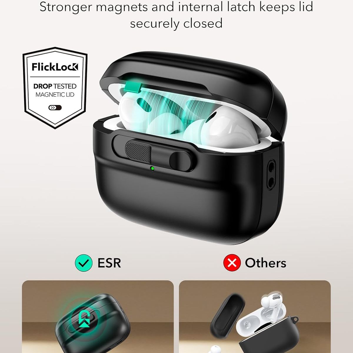 ESR - Carcasa Funda ESR Pulse Para AirPods Pro & Pro 2 Rosado