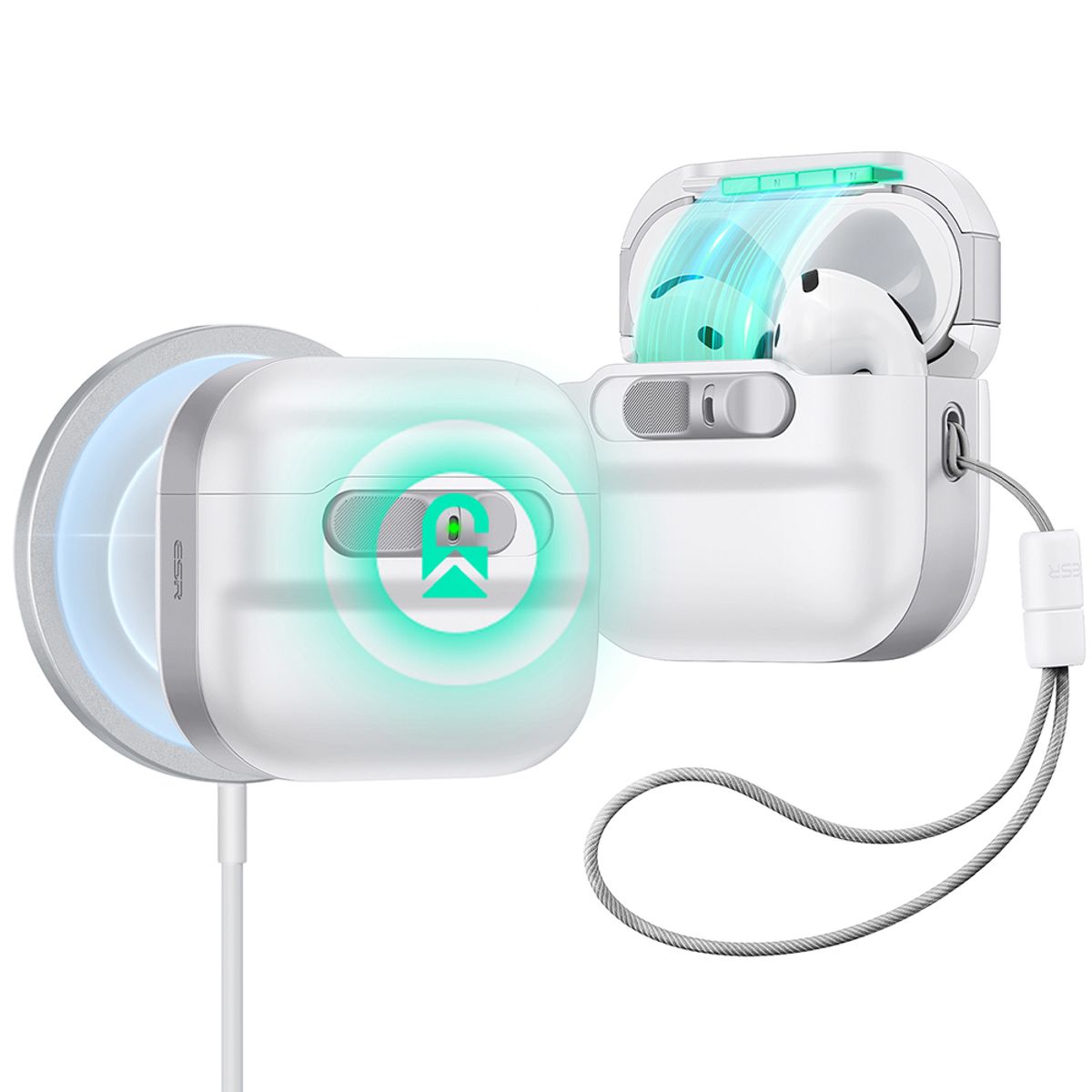 ESR - Carcasa Funda ESR Pulse Para AirPods 4 2024 Blanco