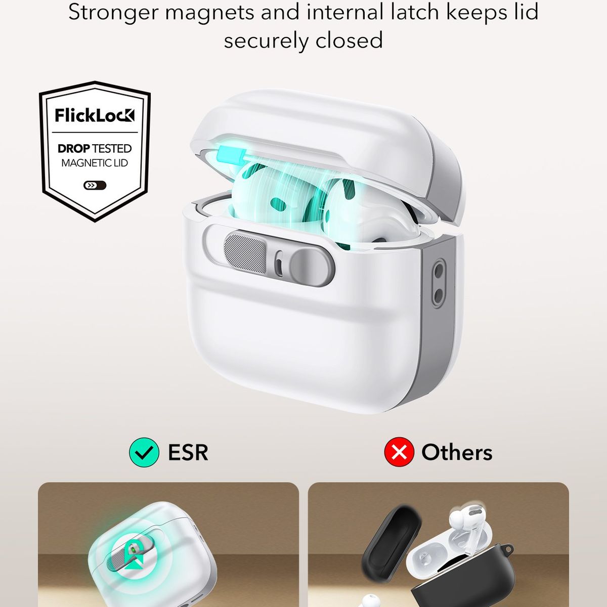 ESR - Carcasa Funda ESR Pulse Para AirPods 4 2024 Negro