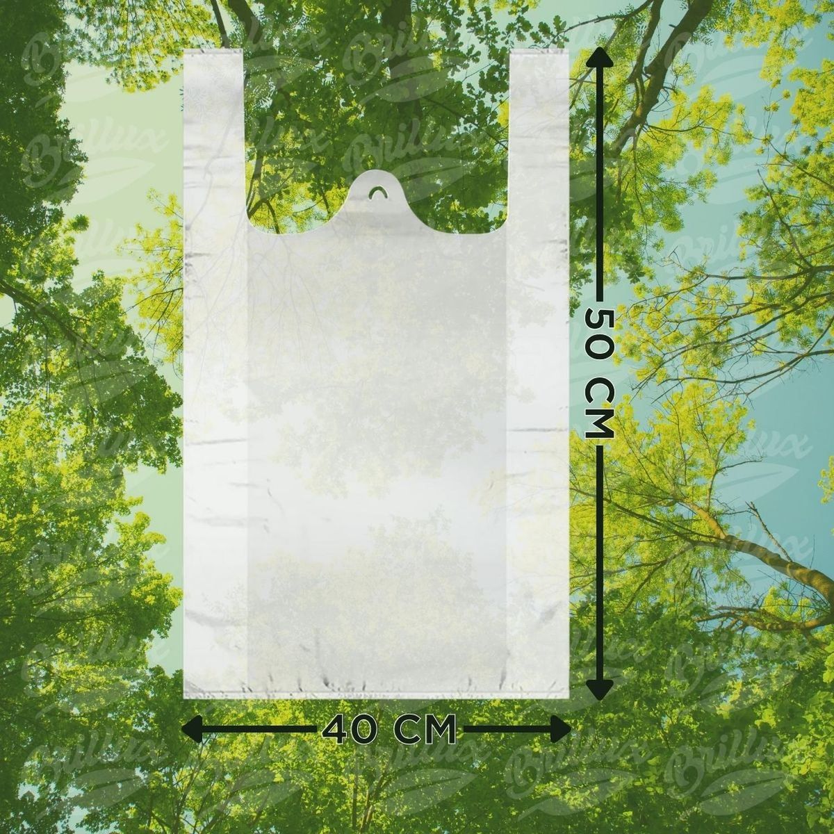 GENERICO - Bolsas Plásticas Camiseta 40x50 cm 100 Uds Brillux - Blanco - 40X50