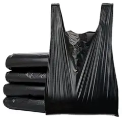 GENERICO - Bolsas Plásticas Camiseta 40x50 cm 100 Uds Brillux - Negro - 40X50