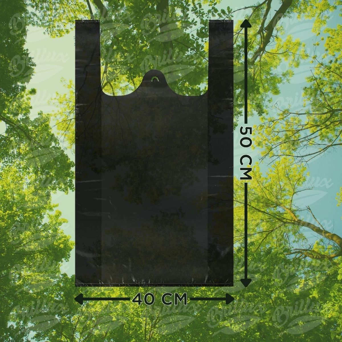 GENERICO - Bolsas Plásticas Camiseta 40x50 cm 100 Uds Brillux - Negro - 40X50