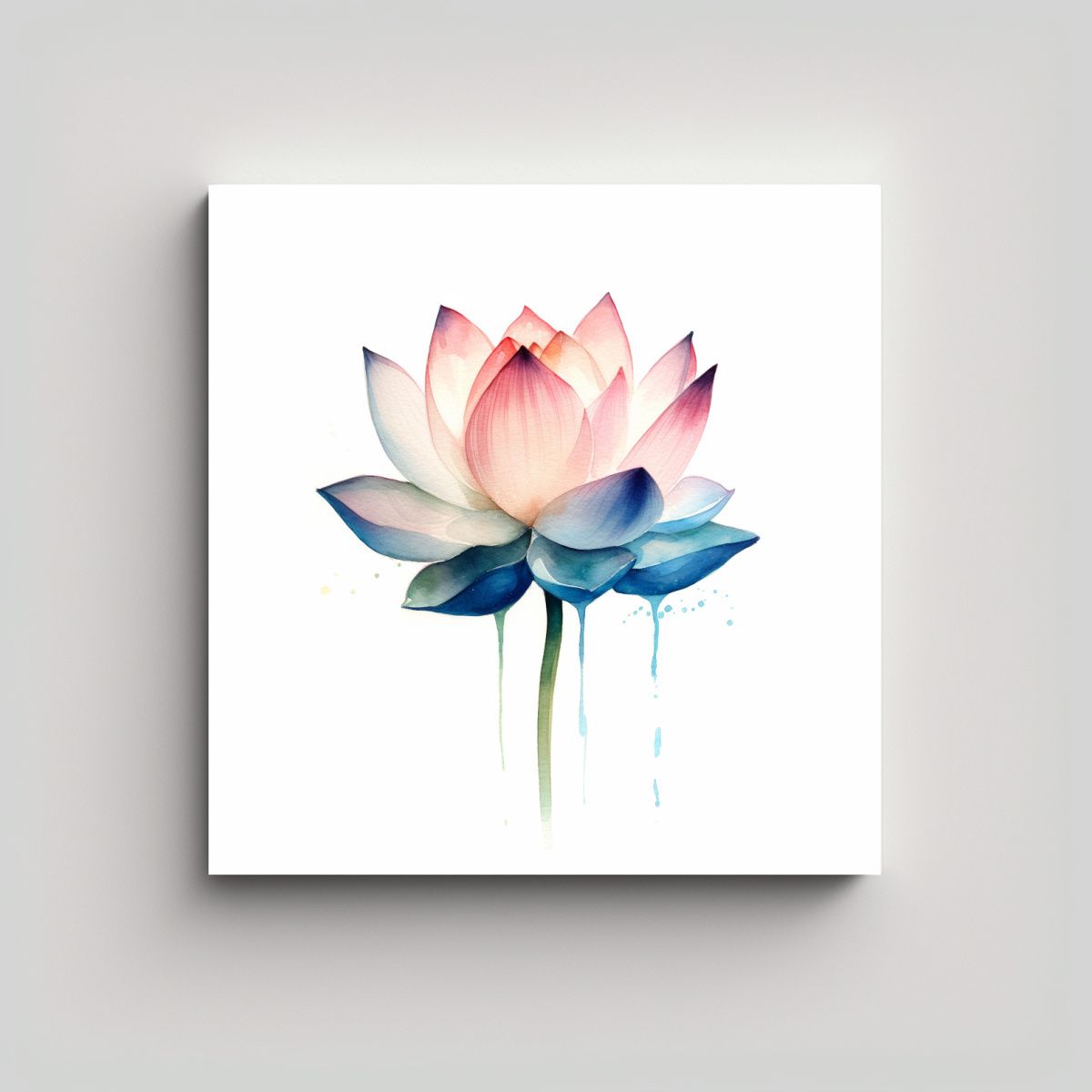 GENERICO - Cuadro Decorativo Brillante De Loto En Acuarela 60x60 Cm