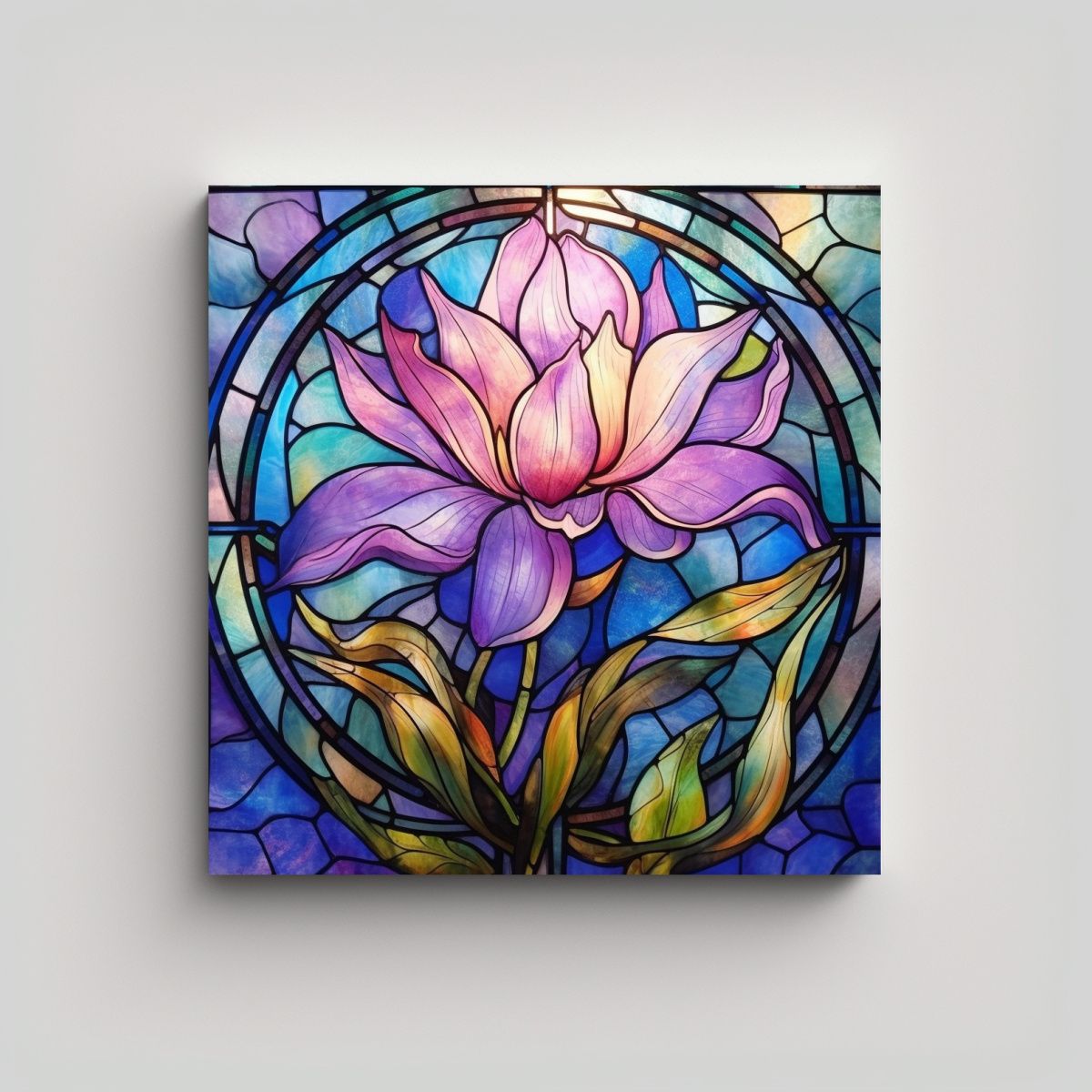 GENERICO - Cuadro De Vidrio Manchado Y Lienzo Duradero De 40x40 Cm