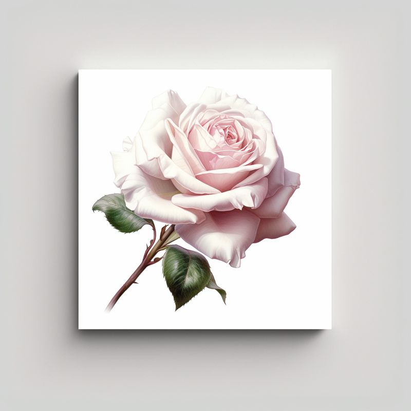 GENERICO - Clásico Lienzo De Alta Calidad Rosa Blanca Con 30x30 Cm