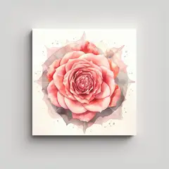 GENERICO - Cuadro Decorativo De Rosa Mandala En Acuarela 30x30 Cm