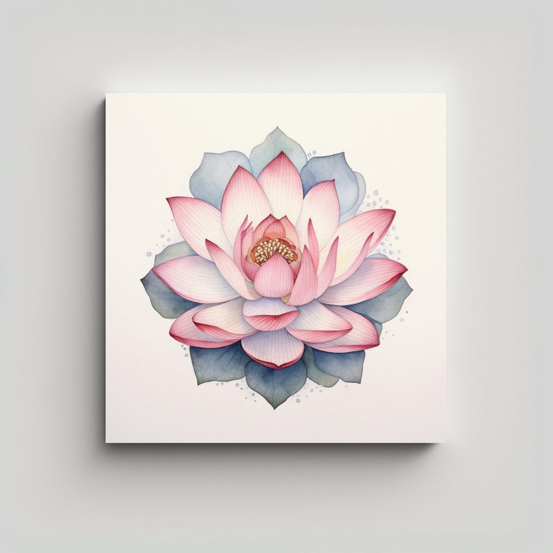 GENERICO - Cuadro Decorativo Canva De Loto Mandala En 90x90 Cm
