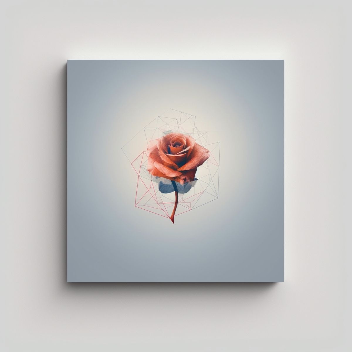 GENERICO - Rosa Abstracta En Lienzo Conceptual Full Color 50x50 Cm