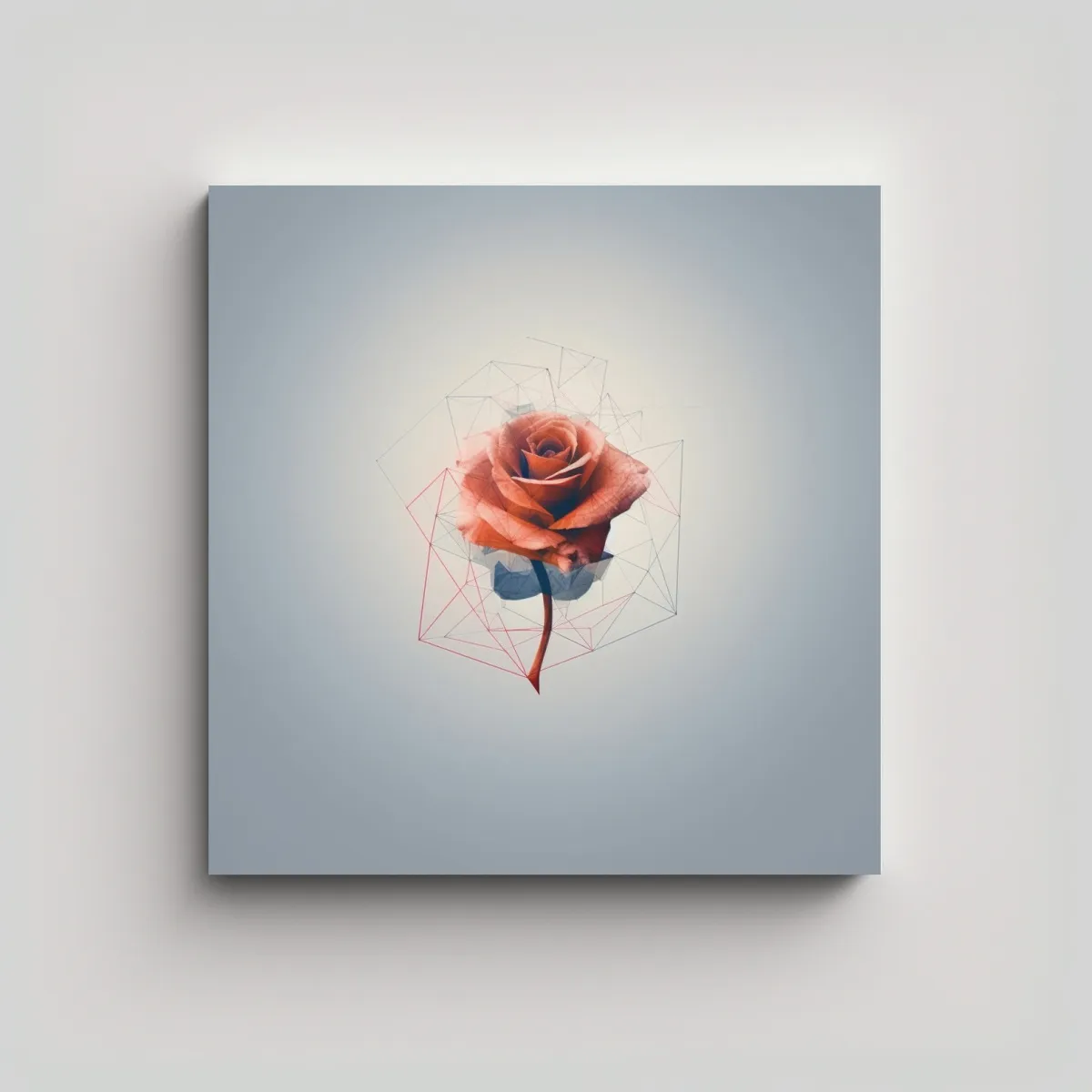 GENERICO - Rosa Abstracta En Lienzo Conceptual Full Color 50x50 Cm