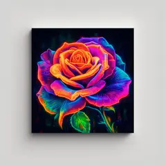 GENERICO - Cuadro Decorativo Estilo Galería - Rosa Neón 30x30 Cm