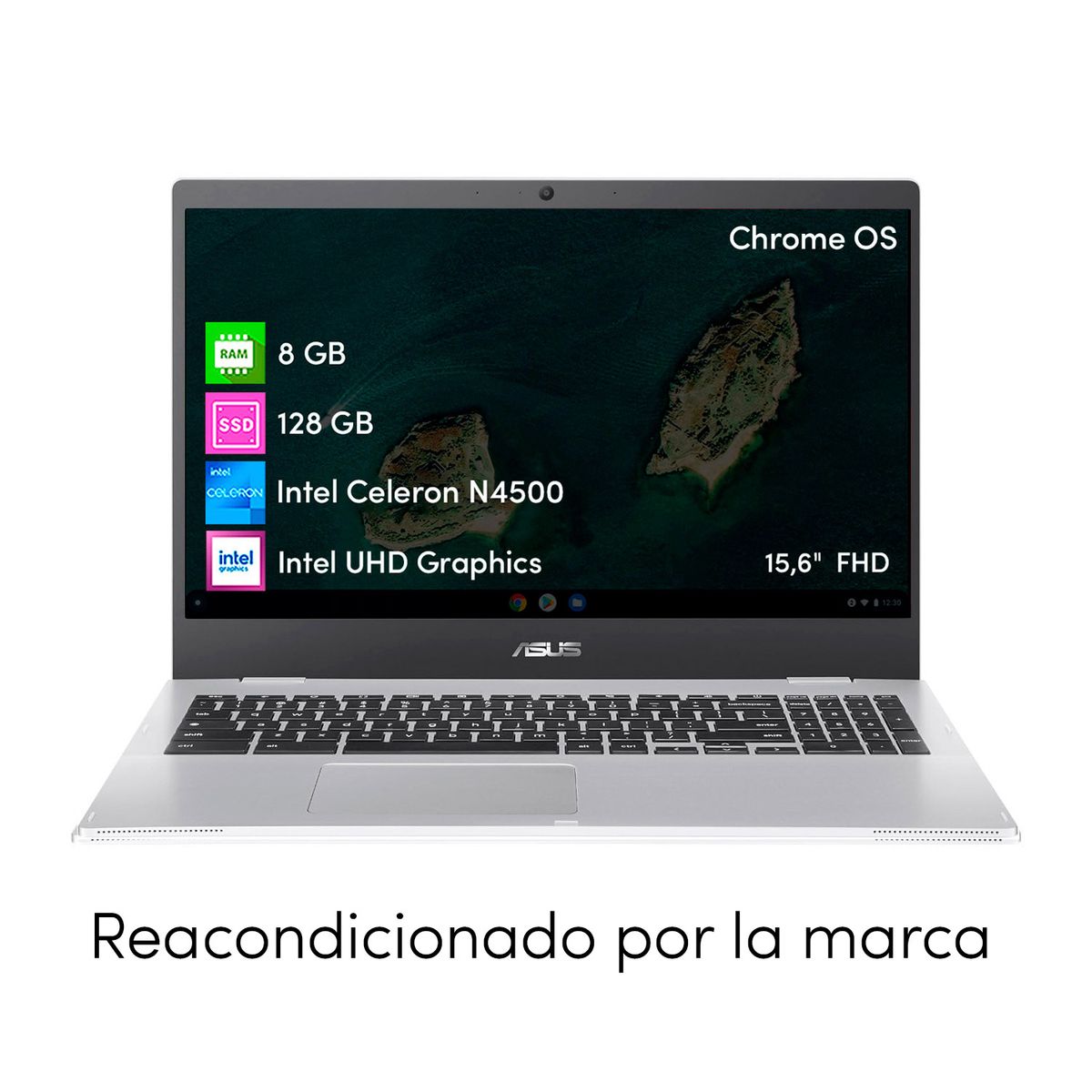 ASUS - Notebook Chromebook Asus Celeron 8GB 128GB SSD 15.6 FHD