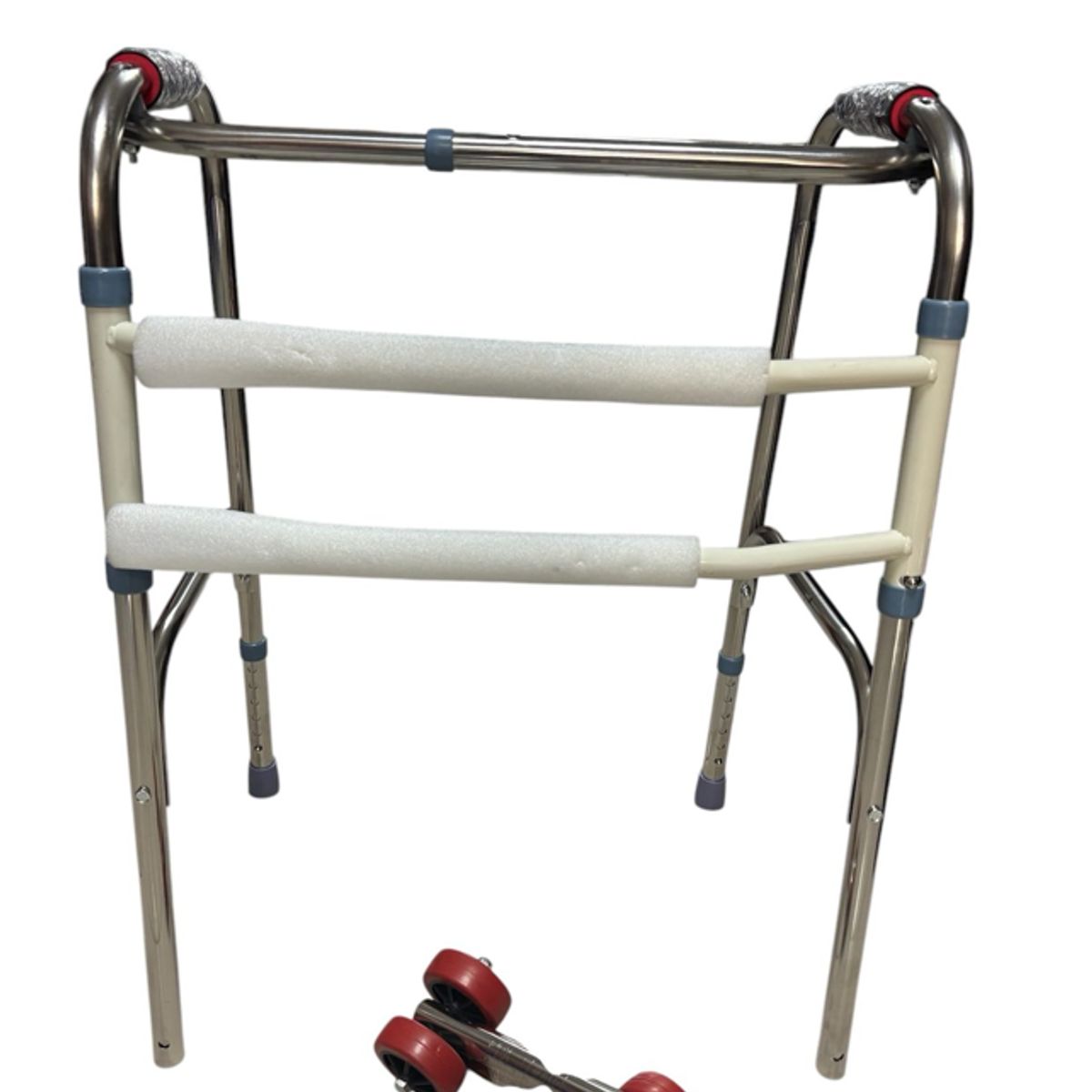 GENERICO - Andador Burrito Aluminio Plegable Con 4 Ruedas Paso a Paso