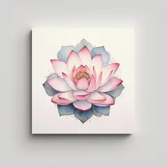 GENERICO - Cuadro Decorativo Canva De Loto Mandala En 40x40 Cm