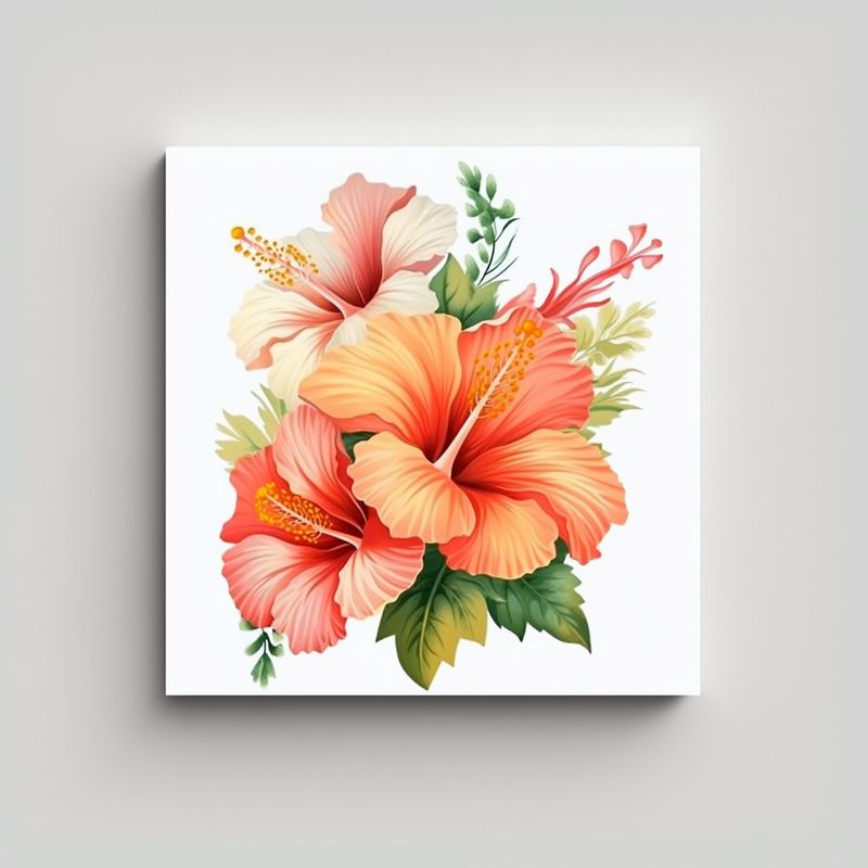 GENERICO - Combinación De Arte Y Flores De Cumpleaños En 40x40 Cm