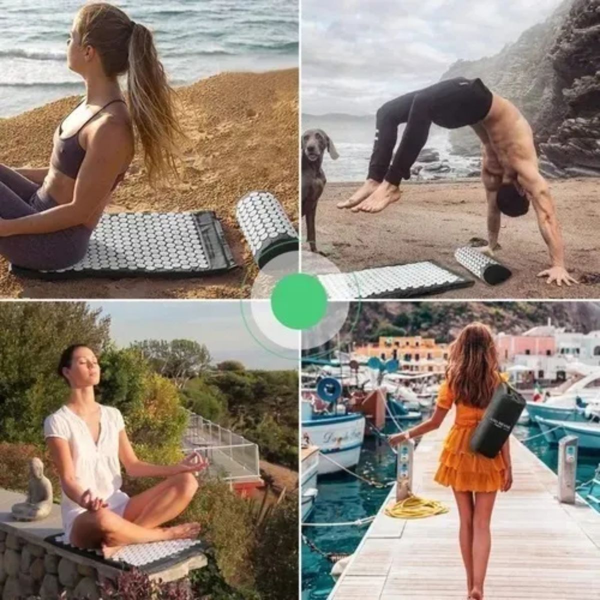 MOVI - Alfombra 3 en1 Yoga + Acupuntura + Cojín Relajación natural del cuerpo