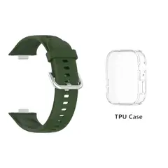 GENERICO - Pack Correa+funda Compatible Smartwatch Huawei Fit 3 verde militar