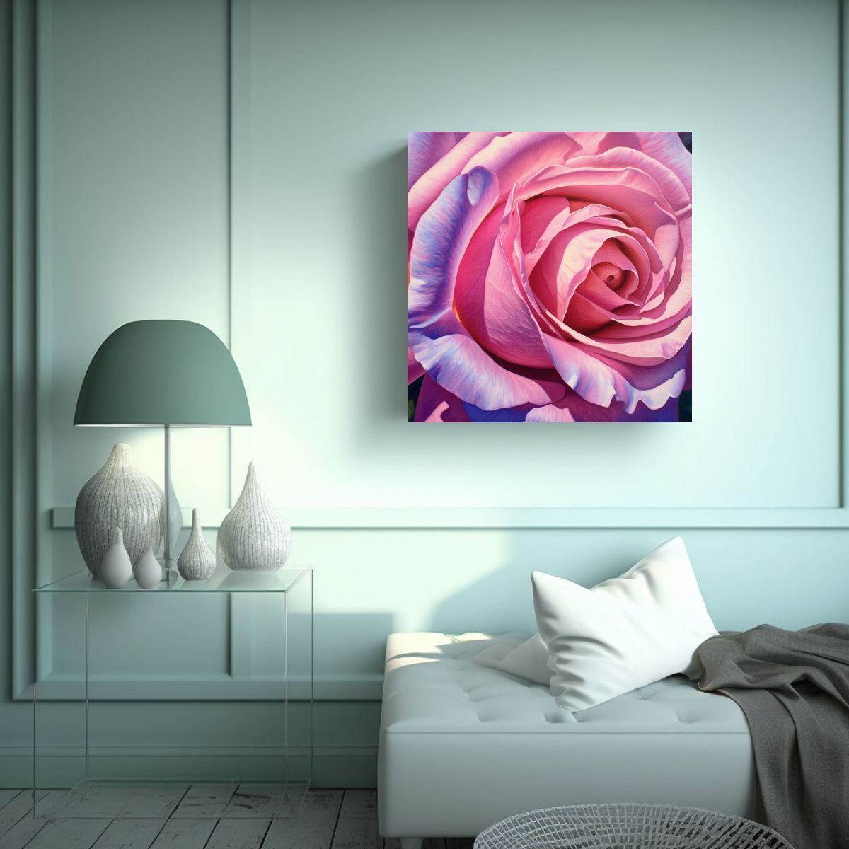 GENERICO - Cuadro De Alta Calidad Acrylic Painting De Rosa 60x60 Cm