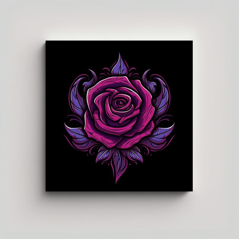 GENERICO - Cuadro Sublimado Armonia Con Logo Twitch Rose Noir 70x70 Cm