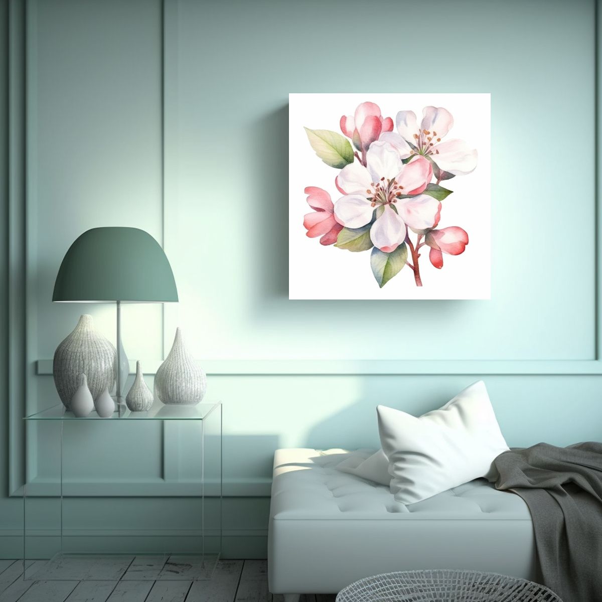 GENERICO - Cuadro Decorativo De Lindas Flores De Manzano En 40x40 Cm