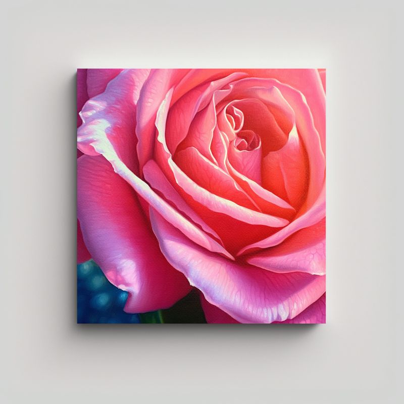 GENERICO - Cuadro Elegante De Rosa Rosa En Acrílico: Ultra 50x50 Cm