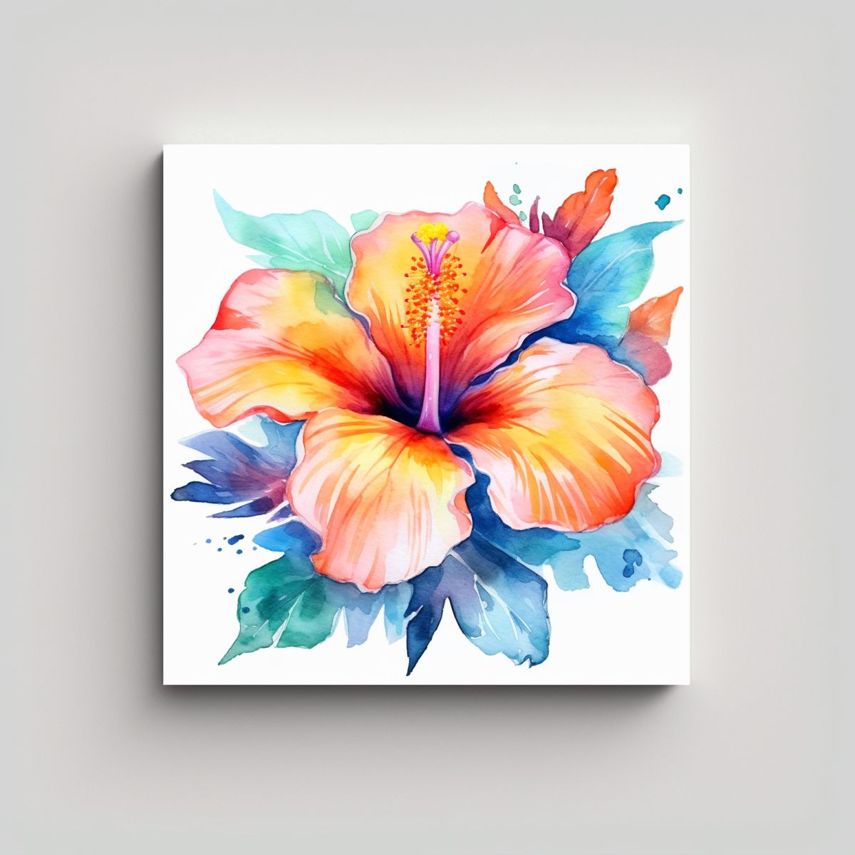 GENERICO - Inspiración Tropical Cuadro De Textura Acuarela 30x30 Cm